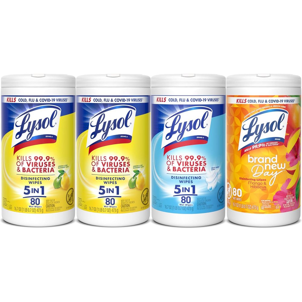 Lysol Disinfecting Wipes Lysol Disinfecting Wipes, Cleaner, Lemon + Mango + Linen, 80 ct. (4 Pack) - Image 1