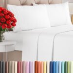 Queen Size 4 Piece Sheet Set - Comfy Breathable & Cooling Sheets - White