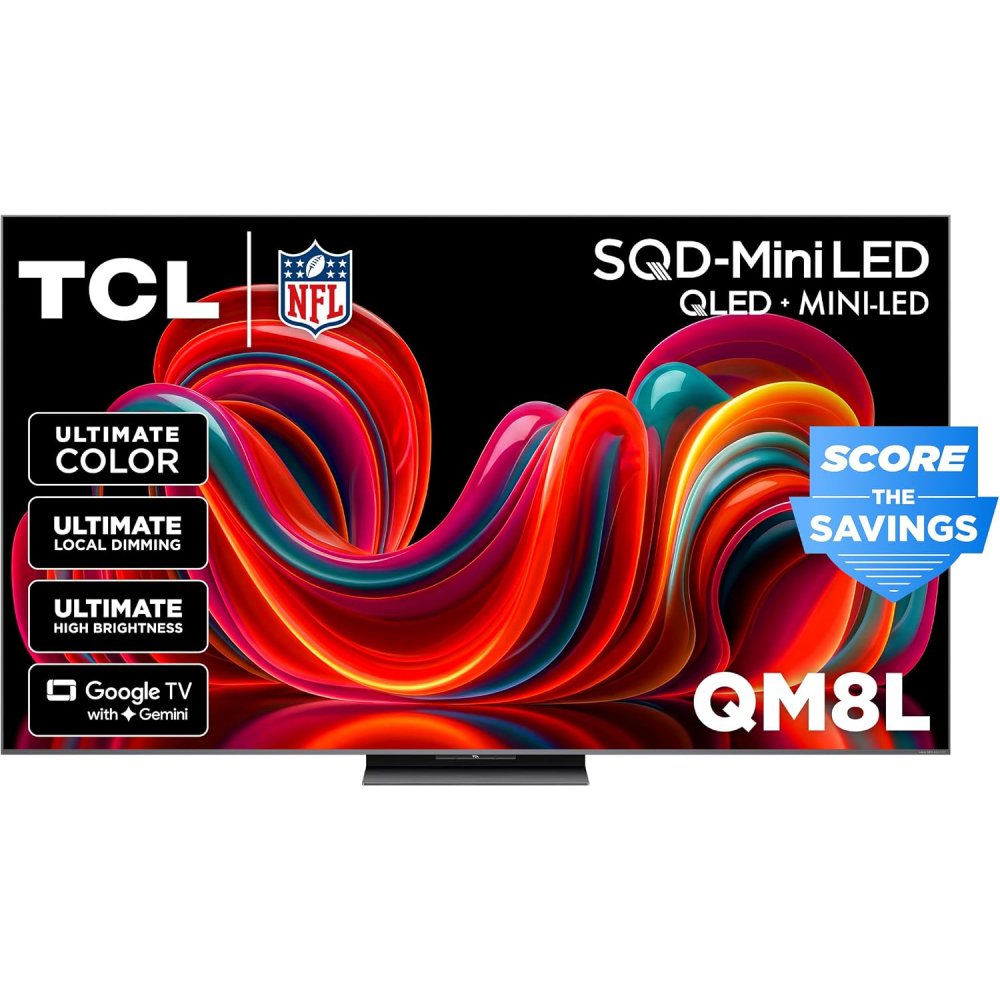 TV TCL 65 Inch Class QM8L Series | SQD-Mini-LED QLED Smart TV | 65QM8L, 2026 Model | 144Hz | Ultimate Color Brightness & Contrast | Google AI Bang & Olufsen | Voice Control Gaming Streaming Television - Image 1