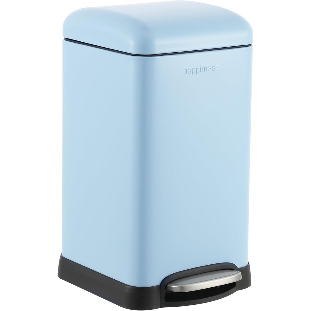 happimess Betty Retro Mini 3.2 Gal Step Trash Can happimess Betty Retro Mini 3.2 Gal Step Trash Can, Tide Pool Blue - Image 1