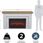 Real Flame Malie 68" Electric Fireplace with Mantel, Venetian Gray