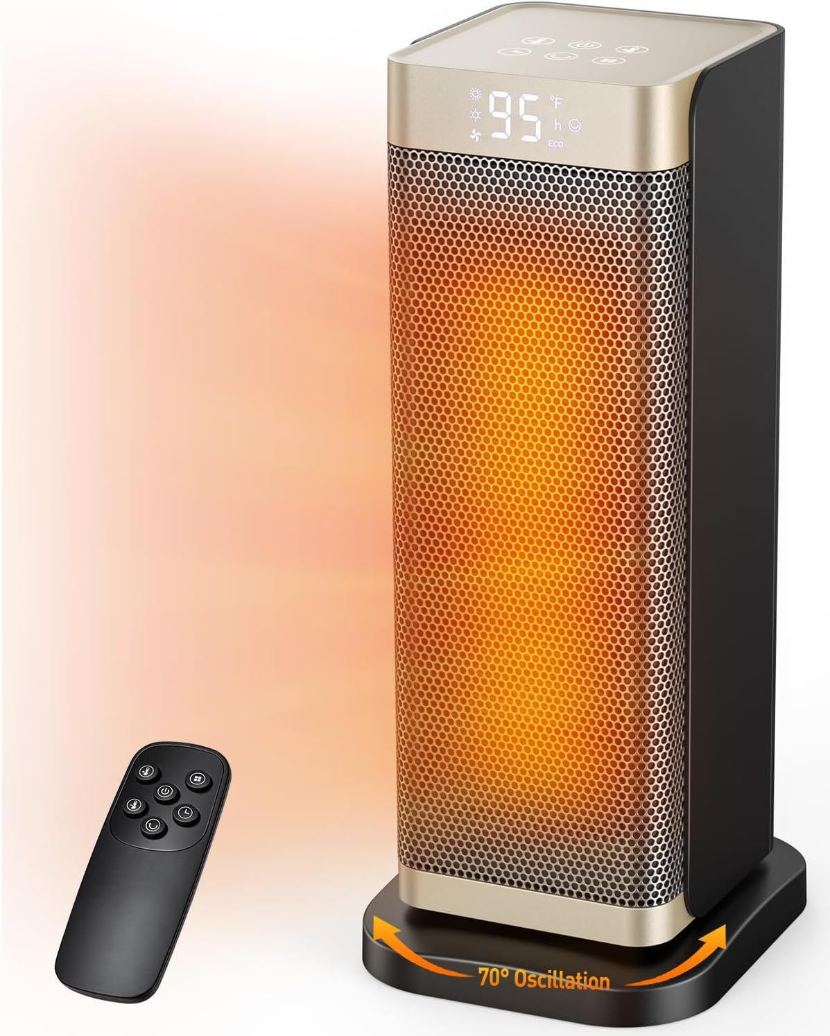 Heater Space Heaters for Indoor Use, 16.3'' H Electric Heater with 12H Timer, ECO - Image 1