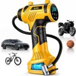 160 PSI Tire Inflator Portable Air Compressor Built-in Battery, Dual Power