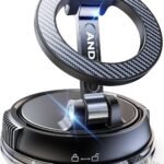Compact Foldable Car Phone Holder for Magsafe [78+LBS Strongest Suction & 2400gf Strongest Magnetic] 360° Adjustable Car Phone Mount, Bedstand & Desk Mounts for iPhone 18-12 Pro Max (Carbon Fiber)