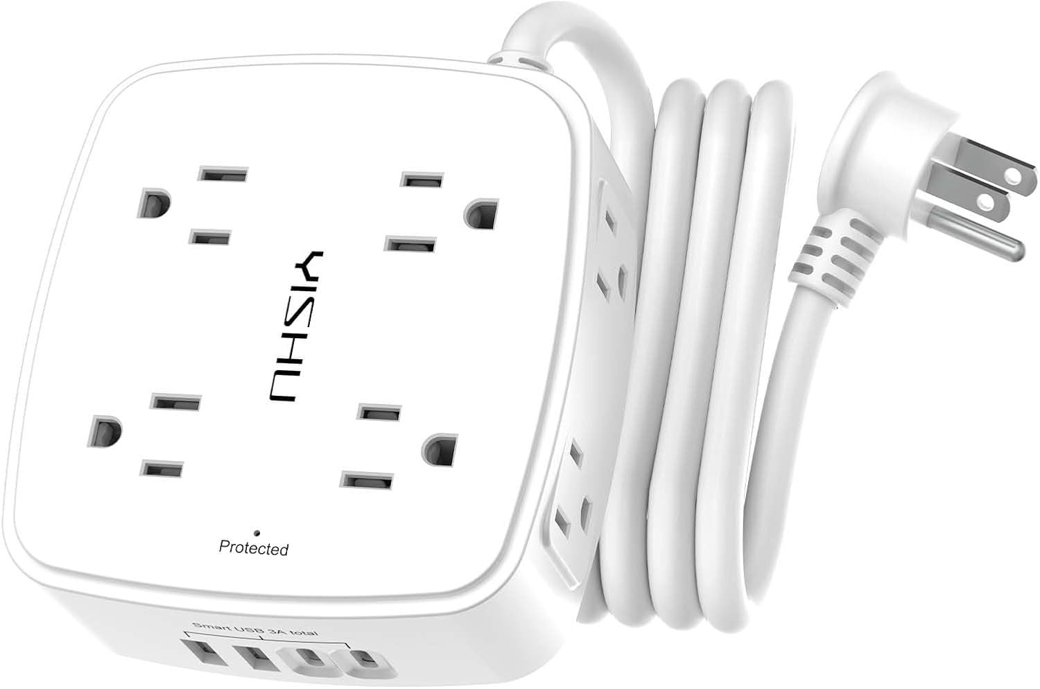 Power Strip 6Ft Surge Protector Power Strip with 8 Widely Outlets & 4 USB Ports - Image 1