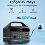 Daran Portable Power Station 600W with 80W Solar Panel, 288Wh LiFePO4 Solar Generator, Dual AC Outlets, 100W USB-C PD, Fast Recharge for Camping, RV, Power Outage, Emergency Backup