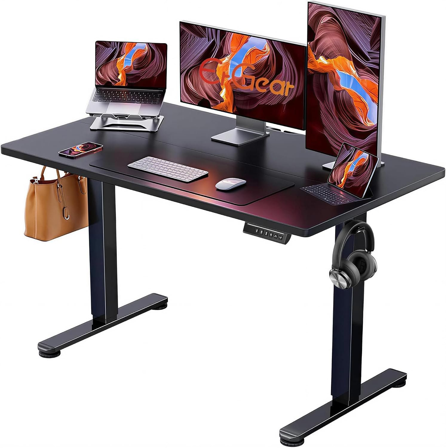 adjustable table ErGear 48 X 24 Inch Height Adjustable Electric Standing Desk, Black - Image 1