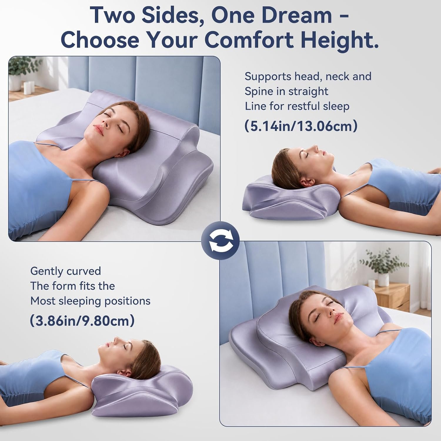 pillow 2 Cervical Neck Pillow for Neck Pain Relief, Neck Pillow for Sleeping - Image 1
