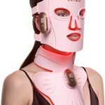 Red Light Therapy Mask for Face & Neck, 850nm NIR & 660nm Red LED, 4 Modes